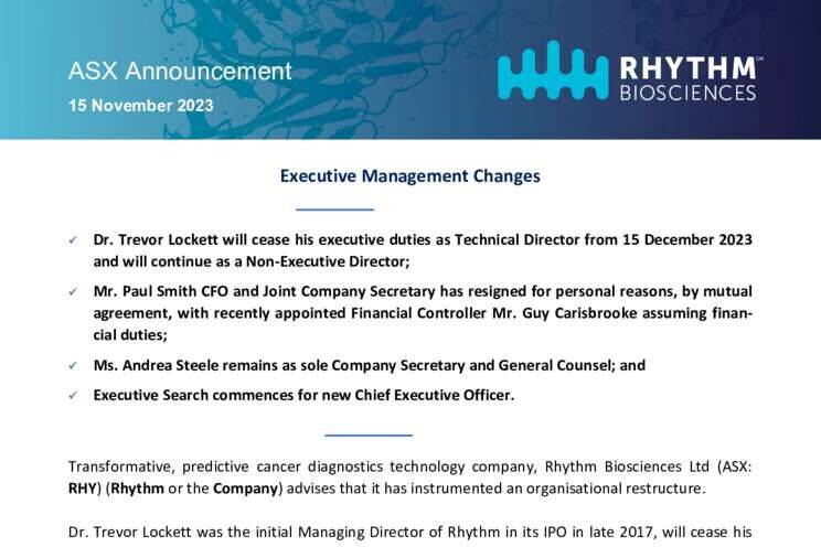 15-Nov-2023 - Executive Management Changes Cover Page
