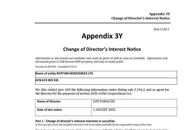 27-March-2024 - Change of Director's Interest Notice - Lou Panaccio Cover Page