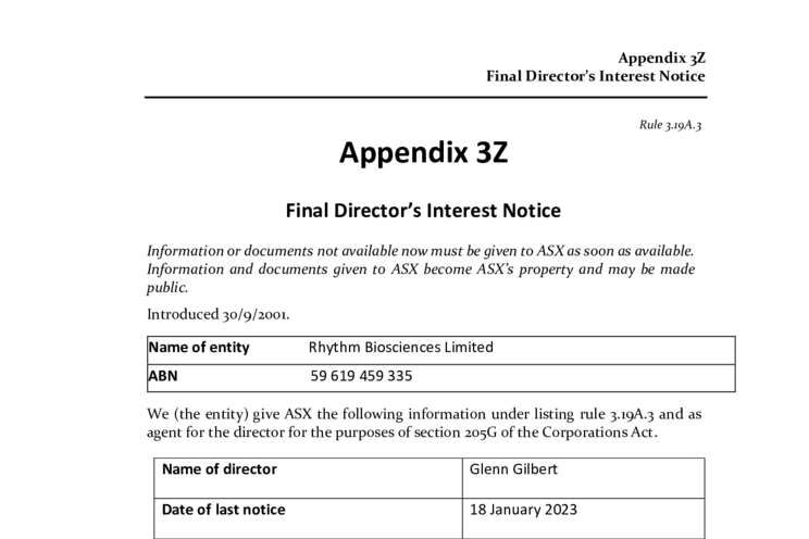 24-Apr-2023 Appendix 3Z - Final Directors Interest Notice Cover Page