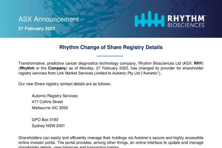 27-Feb-2023 Change of Share Registry Details Cover Page