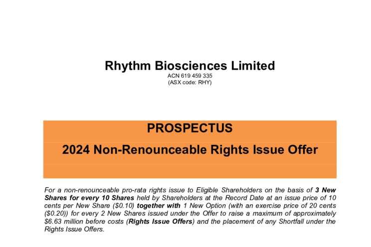 19-Feb-2024 - Prospectus - 2024 Non-Renounceable Rights Issue Cover Page