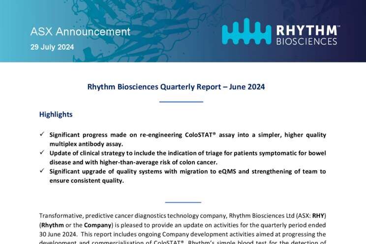 29-July-2024 - Quarterly Activities Report and Appendix 4C Cover Page