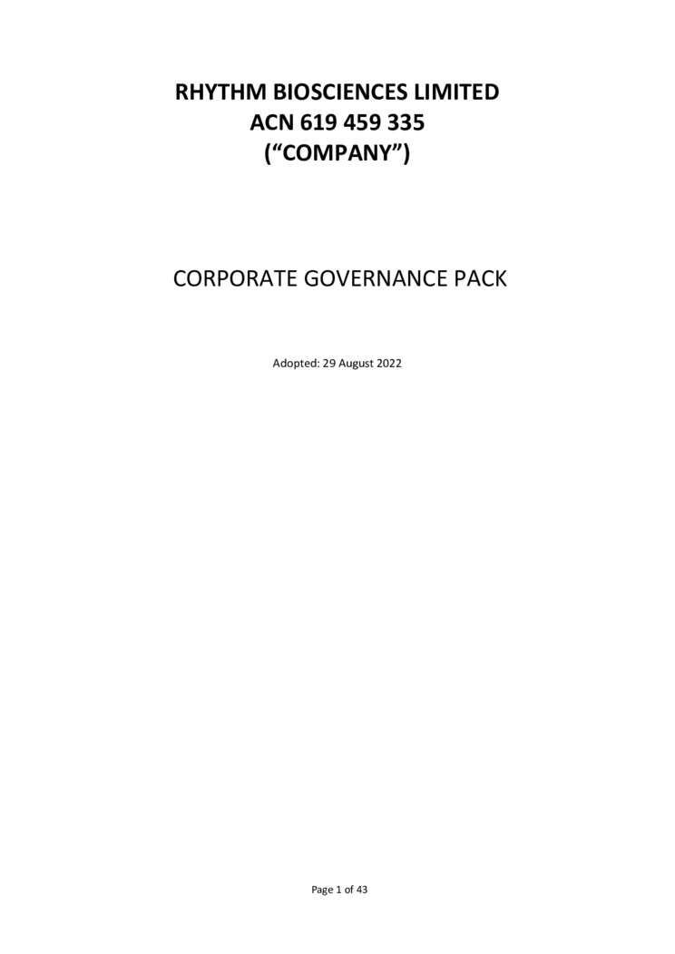 Corporate Governance Pack Cover Page
