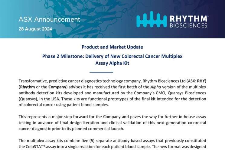 28-Aug-2024 - Product and Market Update - Phase 2 Milestone Cover Page