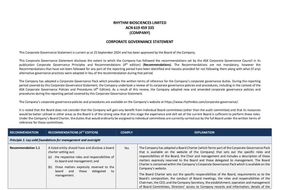 26-Sep-2024 - Corporate Governance Statement Cover Page